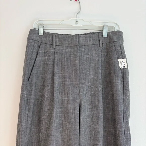 Old Navy Taylor Wide Leg Trouser Pants Gray Minimalist Career Basic Medium NWT - Picture 3 of 10